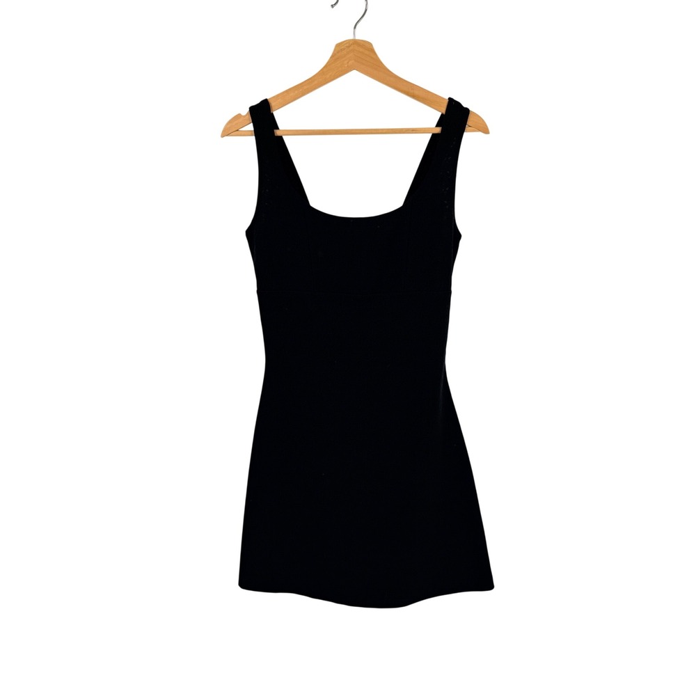 Vintage Y2K Currants Mini Little Black Dress LBD Medium Textured Floral Knit 90s